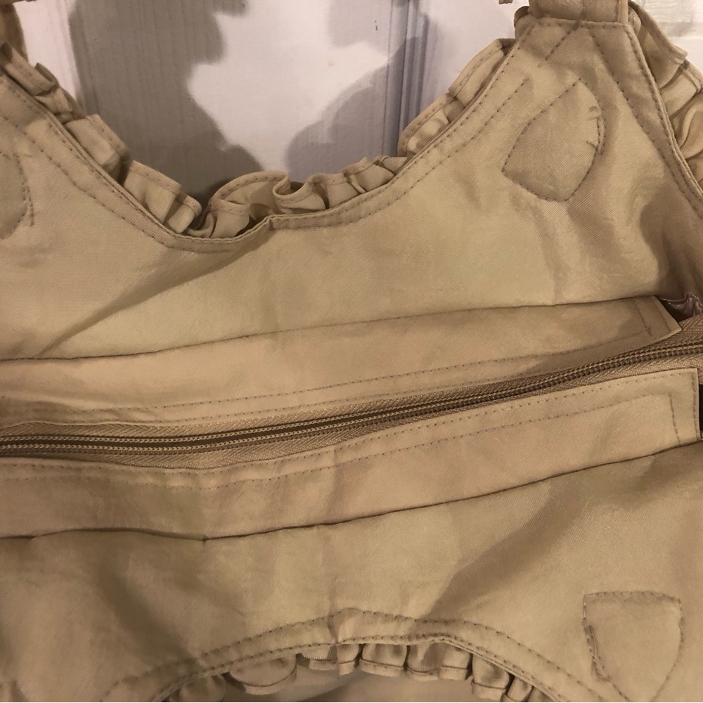 Elegant Floral satin Tan Handbag - Picture 8 of 8